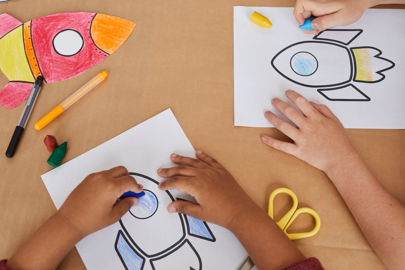 Kids Drawing Rockets 