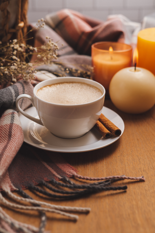 Autumn Coffee with Candles