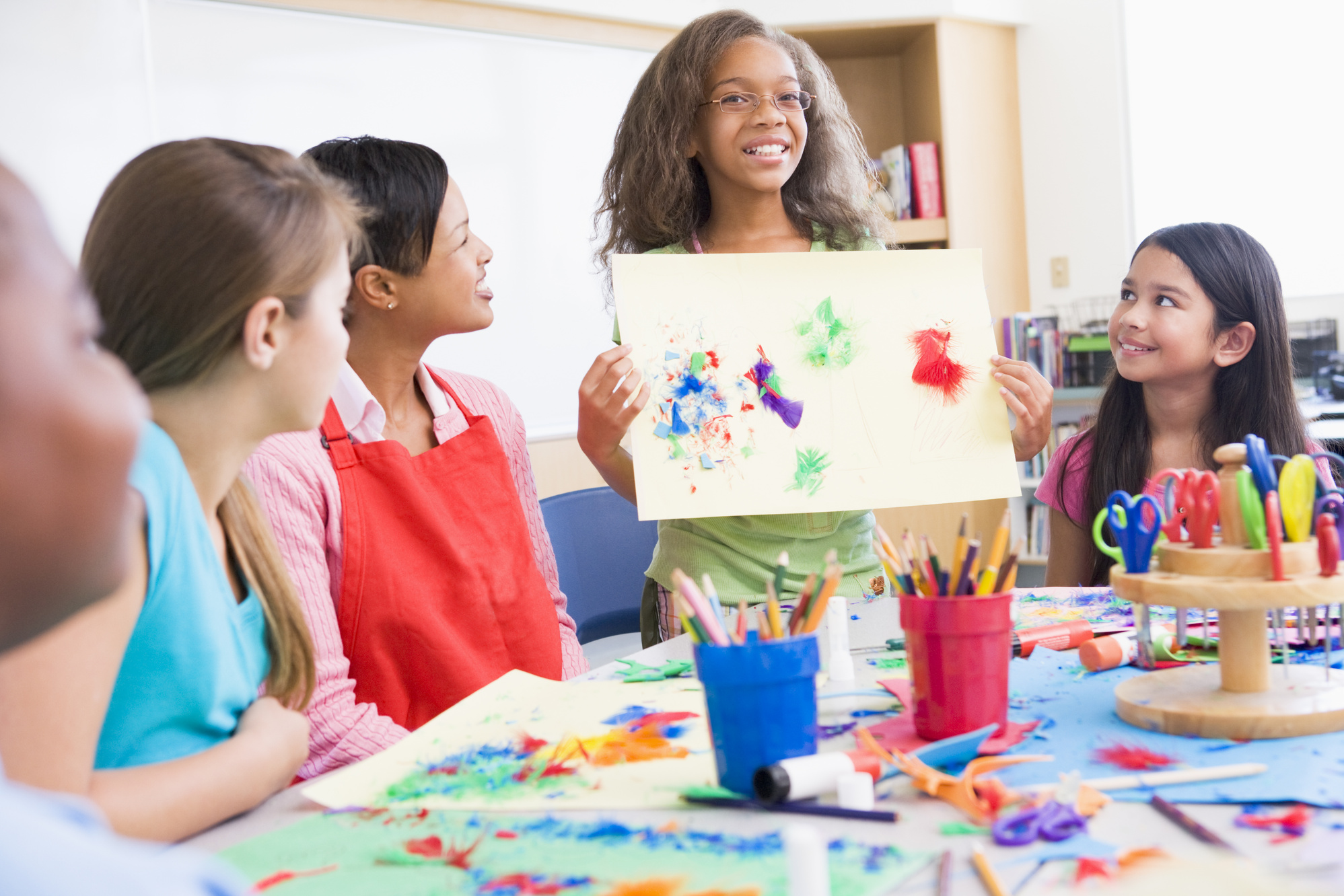 Elementary School Pupil in Art Class